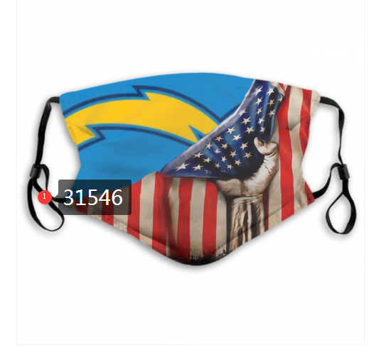 NFL 2020 Los Angeles Chargers #40 Dust mask with filter